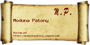 Moduna Patony névjegykártya